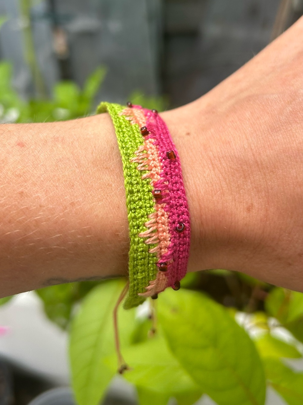 Handmade Crochet Watermelon Bracelet